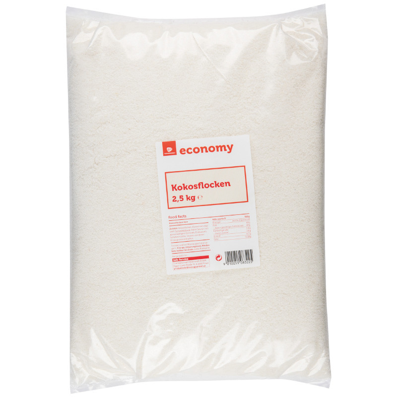 Economy Kokosflocken 2,5 kg feine Kokosraspeln in Vorratspackung